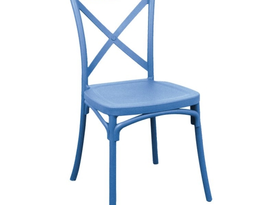 Καρέκλα Crossie pakoworld pp σε απόχρωση μπλε 38x46.5x82εκ