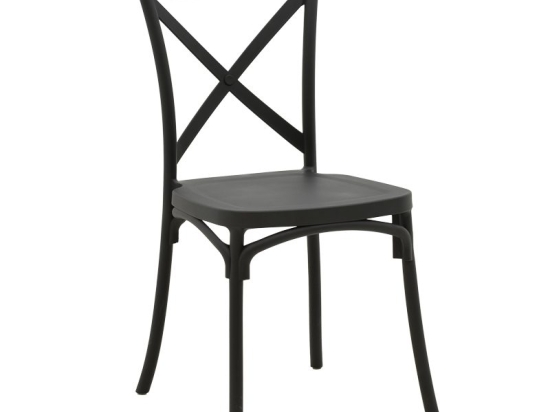 Καρέκλα Crossie pakoworld pp σε ανθρακί απόχρωση 38x46.5x82εκ