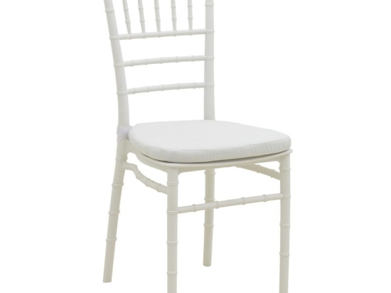 Καρέκλα Tiffany pakoworld με μαξιλάρι pp σε λευκή απόχρωση 40x40x88εκ