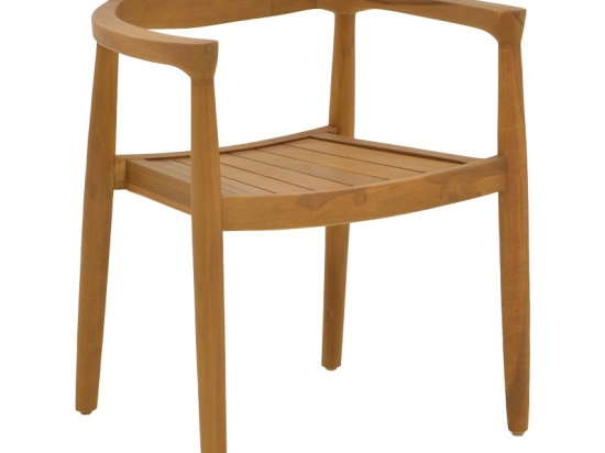 Πολυθρόνα Ganny pakoworld teak ξύλο σε φυσική απόχρωση 59x56x71εκ
