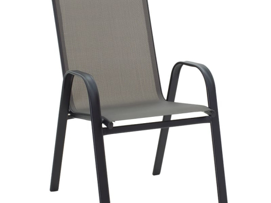 Πολυθρόνα Calan pakoworld μέταλλο μαύρο-textilene μαύρο 55x75x90 εκ