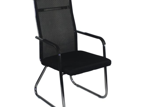 Alta πολυθρόνα επισκέπτη σε χρώμιο Mesh μαύρο 53x61x104 εκ
