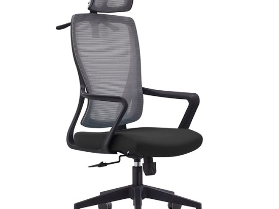 Mesh πολυθρόνα γραφείου με γκρι ύφασμα 73x67x118 εκ