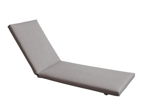 Sunlounger μαξιλάρι ξαπλώστρας textilene γκρι με φερμουάρ 60x196x7 εκ