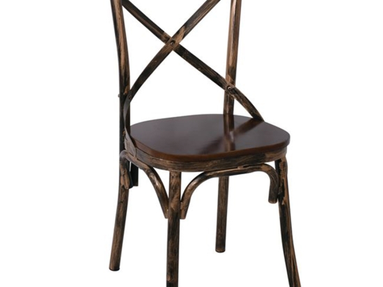 Marlin wood καρέκλα από μέταλλο και ξύλο σε black gold 52x46x91 εκ