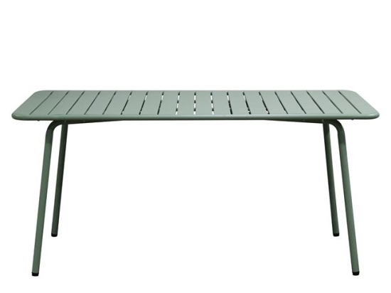 Brio Slat μεταλλικό ορθογώνιο τραπέζι σε πράσινο χρώμα 160x90x73 εκ