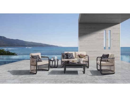 Σετ καθιστικού City Living ανθρακί με μπεζ πέντε τεμαχίων