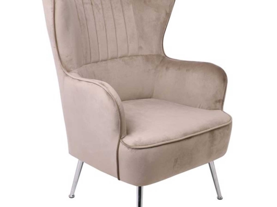 Croma υφασμάτινη μπερζέρα με καφέ velure velvet ύφασμα 76x80x104 εκ