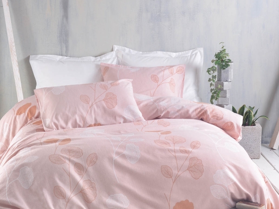 Morin ροζ σετ σεντόνια ημίδιπλο flannel 160x260 εκ 