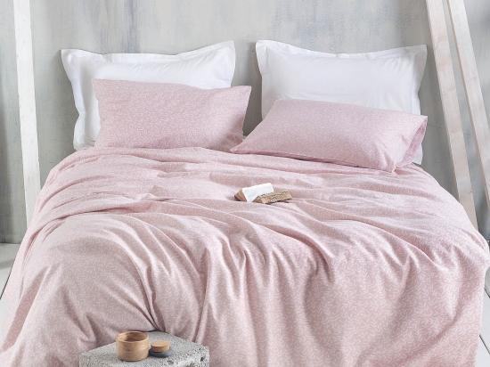 Melrose ροζ σετ σεντόνια flannel με λάστιχο 105x205 συν 25 εκ 