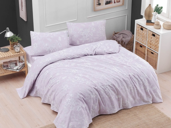 Jennifer μωβ σετ σεντόνια φανελένια υπέρδιπλο 230x260 εκ
