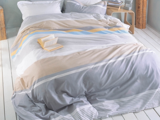 Jesse γκρι σετ σεντόνια υπέρδιπλο flannel 230x260 εκ 