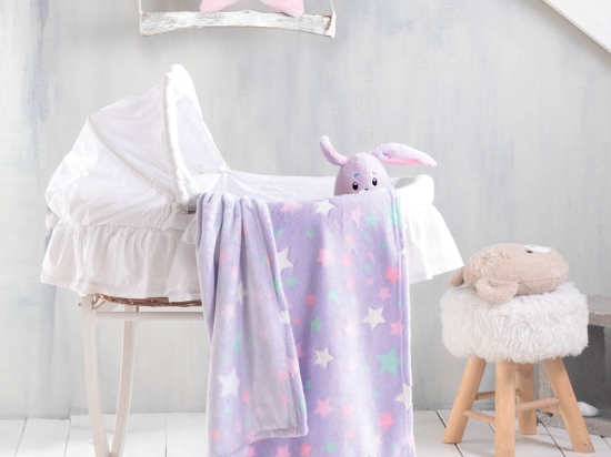 Starday βρεφική κουβέρτα flannel fleece που φωσφορίζει στο σκοτάδι 80x110 εκ