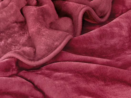 Velour κόκκινο ροδί βελουτέ κουβέρτα king size 240x260 εκ