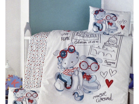 Travel bears σετ παπλωματοθήκη βρεφική δύο τεμαχίων 100x150 εκ