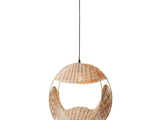 Φωτιστικό κρεμαστό μονόφωτο από rattan 52x43 εκ