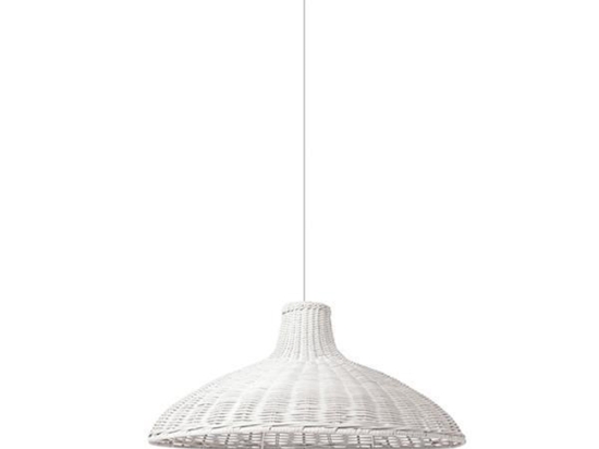 Φωτιστικό κρεμαστό μονόφωτο max λευκό από rattan 45x18 εκ