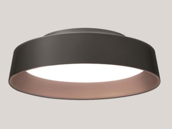 Μαύρη καφέ γκοφρέ πλαφονιέρα μεταλλική led 45x9 εκ