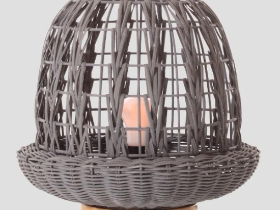Πορτατίφ γκρι από rattan 30x30 εκ