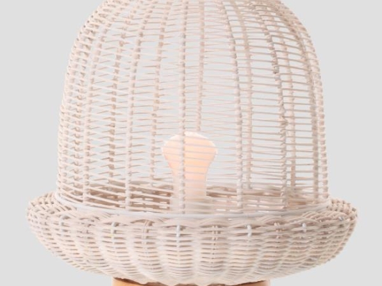 Πορτατίφ λευκό από rattan 30x30 εκ