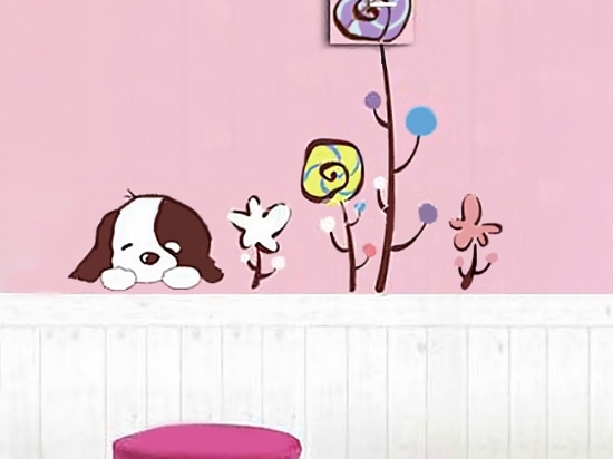 Lazy dog ρολόι τοίχου αυτοκόλλητο από βινύλιο 85x60.8 εκ