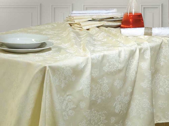 Jasmine τραπεζομάντηλο σατέν ζακάρ εκρού 140x220 εκ