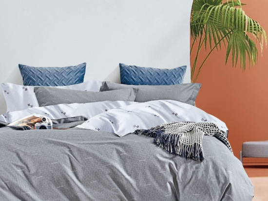 Bolton γκρι απόχρωσης σετ κουβερλί εμπριμέ spirit 220x240 εκ