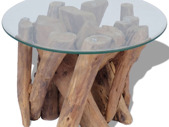 Τραπεζάκι σαλονιού από μασίφ ξύλο teak 60x40 εκ