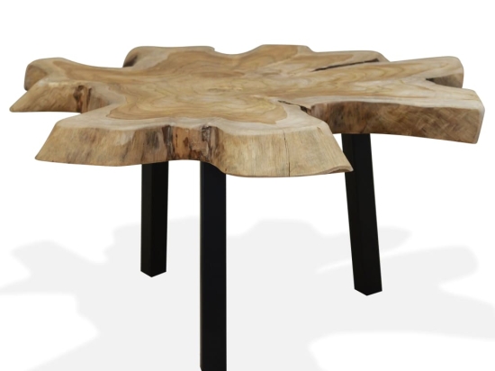 Τραπεζάκι σαλονιού με κορμό από ξύλο teak 80x70x38 εκ