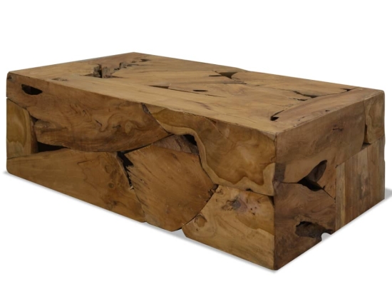 Τραπεζάκι σαλονιού καφέ από ξύλο teak 90x50x35 εκ