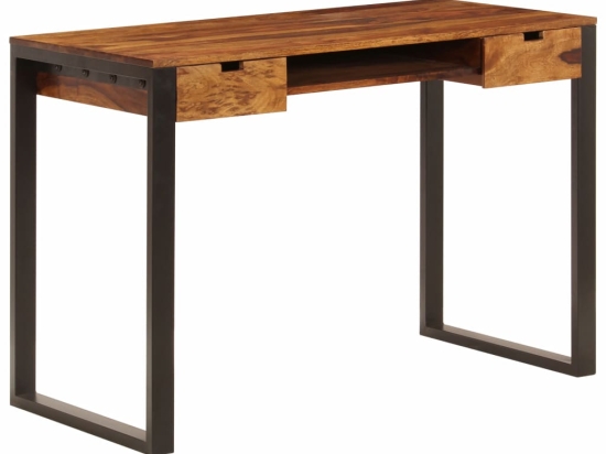 Γραφείο από μασίφ ξύλο sheesham και ατσάλι 110x55x78 εκ