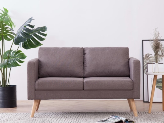 Καναπές διθέσιος σε χρώμα taupe υφασμάτινος 116x70x73 εκ
