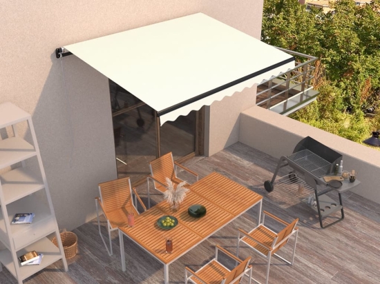 Τέντα Συρόμενη Χειροκίνητη Κρεμ 350 x 250 εκ.