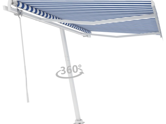 Τέντα Αυτόματη Ανεξάρτητη Μπλε/Λευκή 350 x 250 εκ.
