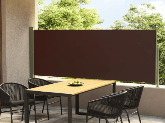 Σκίαστρο Πλαϊνό Συρόμενο Βεράντας Καφέ 140 x 300 εκ.