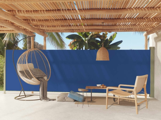 Σκίαστρο Πλαϊνό Συρόμενο Βεράντας Μπλε 160 x 600 εκ.
