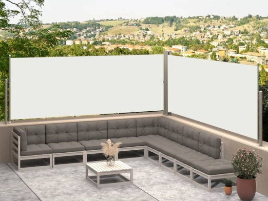 Διαχωριστικό Βεράντας Συρόμενο Κρεμ 117 x 600 εκ.