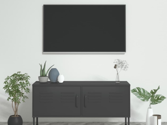 Έπιπλο τηλεόρασης ανθρακί από ατσάλι 105x35x50 εκ