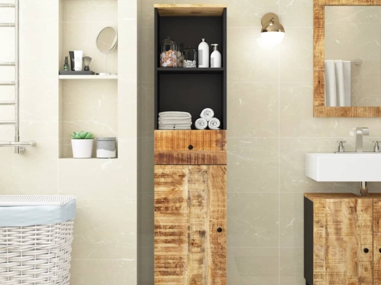 Ντουλάπι μπάνιου από μασίφ ξύλο μάνγκο 38x33x160 εκ