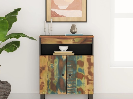 Έπιπλο με 2 Πόρτες 60x33x75 εκ. από Μασίφ Ανακυκλωμένο Ξύλο