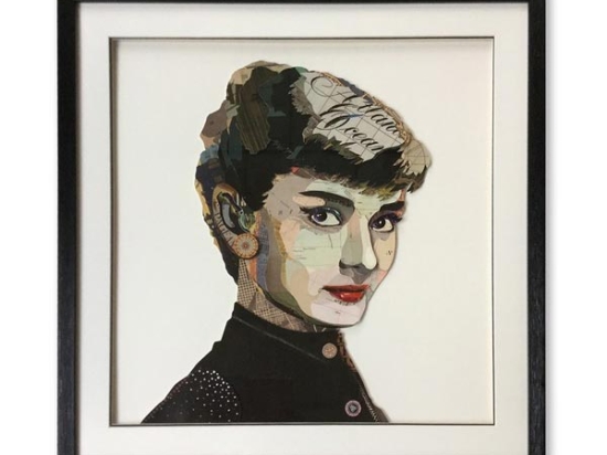 Πίνακας κολλάζ Audrey Hepburn 75x75 εκ