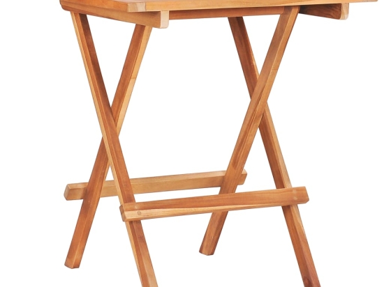 Τραπέζι bistro πτυσσόμενο από μασίφ ξύλο teak 60x60x65 εκ