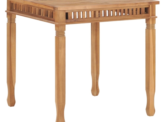 Τραπέζι κήπου τετράγωνο από μασίφ ξύλο teak 80x80x80 εκ