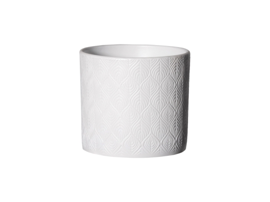 Assorted κεραμικό στρογγυλό κασπώ σε λευκό χρώμα 17x13.5 εκ
