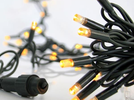 100 Led λαμπάκια IP65 με πράσινο επεκτεινόμενο καλώδιο σε θερμό λευκό φως 10μ 