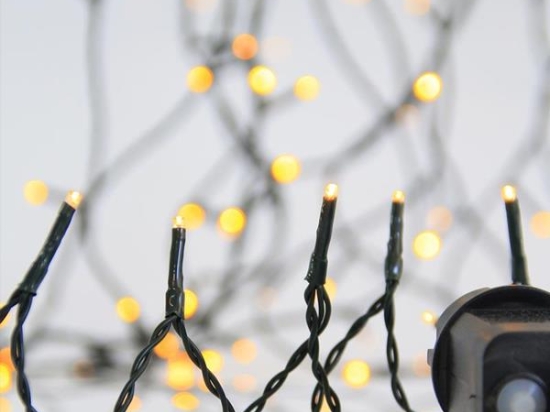 700 Led λαμπάκια με 8 προγράμματα μετασχηματιστή ρεύματος και πράσινο καλώδιο IP44 λευκό θερμό φως 35μ