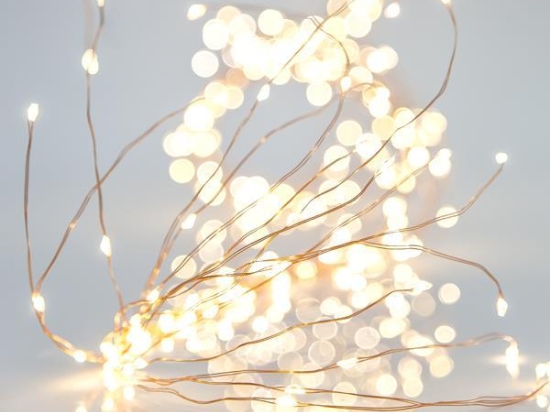 400 Mini Led χταπόδι με μετασχηματιστή ρεύματος μπρονζέ χάλκινο καλώδιο IP44 λευκό θερμό φως 2.5μ