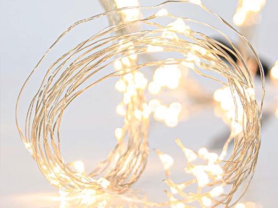 400 Mini Led χταπόδι με μετασχηματιστή ρεύματος ασημί χάλκινο καλώδιο IP44 λευκό θερμό φως 5μ