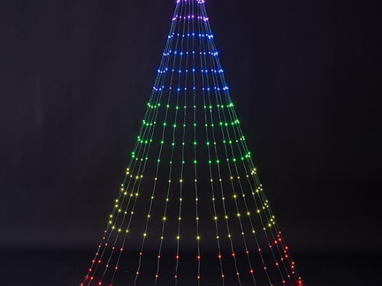 342 led χταπόδι IP44 mini led RGBW με έλεγχο προγράμματος μέσω εφαρμογής και πράσινο πλακέ καλώδιο 190 εκ