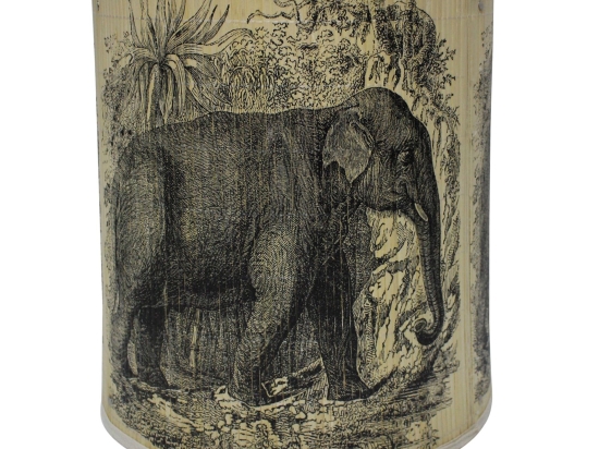 Travelling Elephant επιτραπέζιο φωτιστικό από μπαμπού 35x35x40,5 εκ